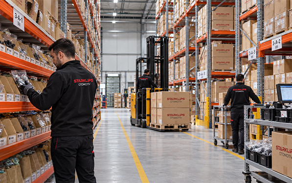 Starklips otomotiv ürünleri depo, stok ve lojistik operasyonu